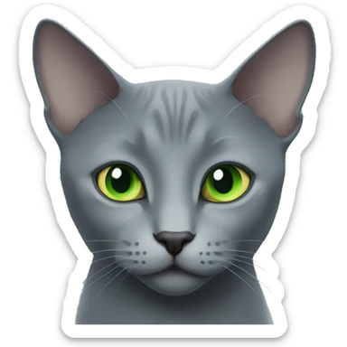 russian blue cat light green eyes  sticker