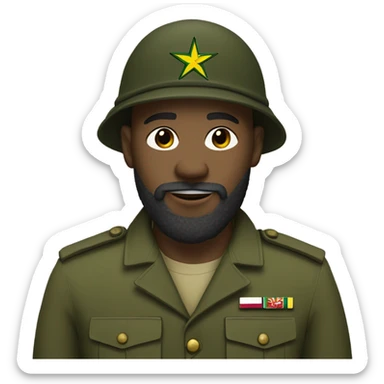 Jamaican soldier with beard scruff  sticker