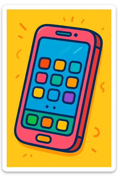 colorful playful cartoon style iPhone sticker