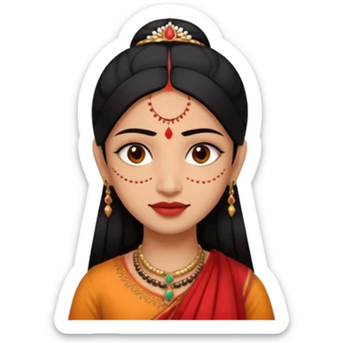 mache ienen inder miot roten punkt auf stirn schwarze haare und braune haut sticker