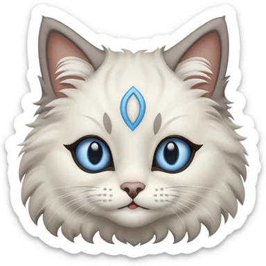 Neva masquerade cat with big blue eyes smiles  sticker