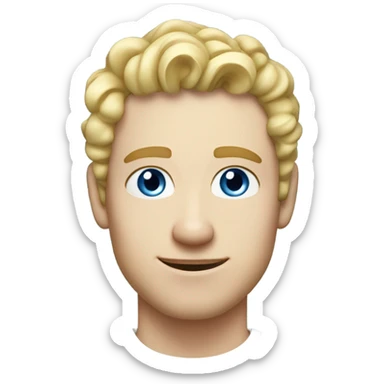 3/4 profile light curl blonde 30yo man blue eyed pale skin sticker