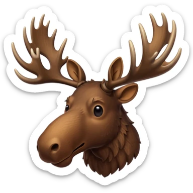 Moose head with no eyes and antlers  sticker