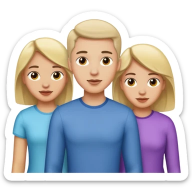 a gay man with three girls sticker