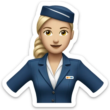 Flight attendant uniform dark blue  sticker