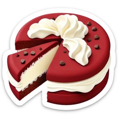 Galleta de red velvet con chispas de chocolate blanco, chunks de chocolate blanco y relleno de cream cheese sticker