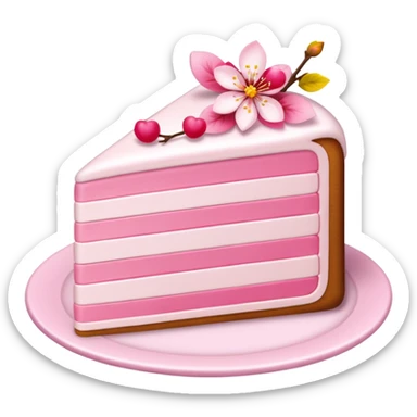 sakura cake slice sticker