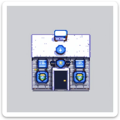 simple iconic police station building sticker