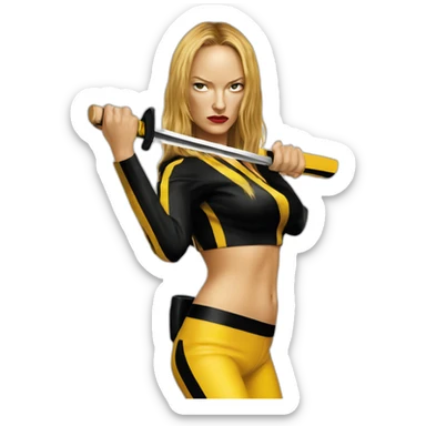 uma thurman, kill bill sticker
