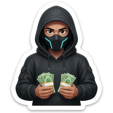 money and hacker sticker