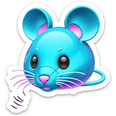 3d mouse png ai generated image neon color sticker