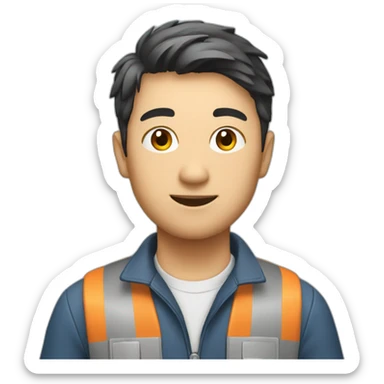 Asian Research Engineer Mechanic sticker