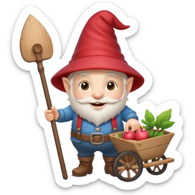gnome with wheelbarrow sticker