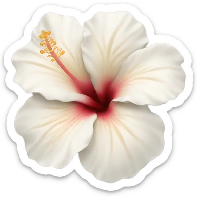 white and beige hibiscus flower  sticker