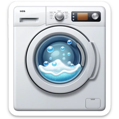 washing machine with bubbles sticker