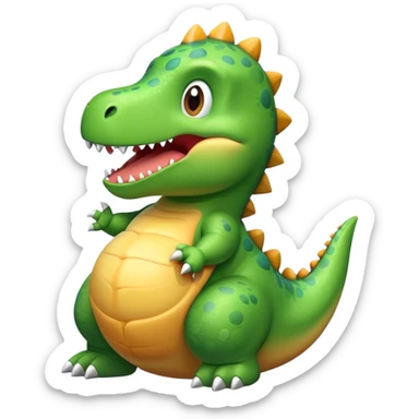 Dinosaur rocking a baby sticker