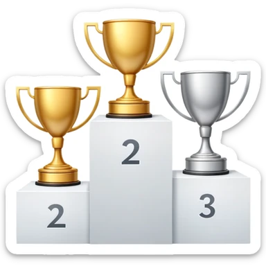 1st 2nd 3rd place podiums with gold silver bronze medals sticker