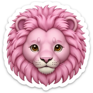 Pastel pink lion  sticker