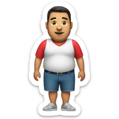 Fat latino Guy with red pants sticker