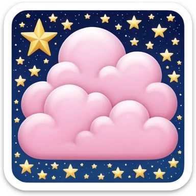 starry night sky, pink cloud sticker
