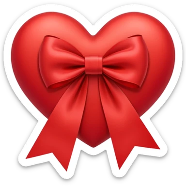 heart with ribbon bow sticker