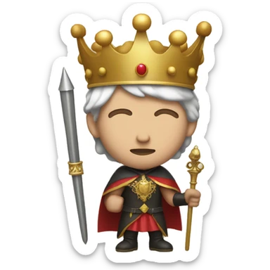 memoji with a crown cape and scepter sticker