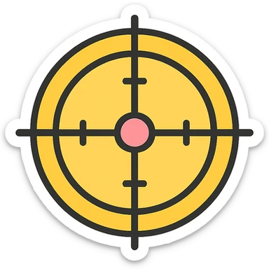 scope crosshair icon, clean and simple, color sticker