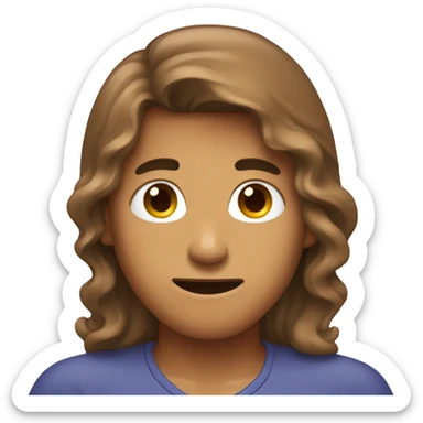 Slightly tanned brown long hair face palm emoji sticker