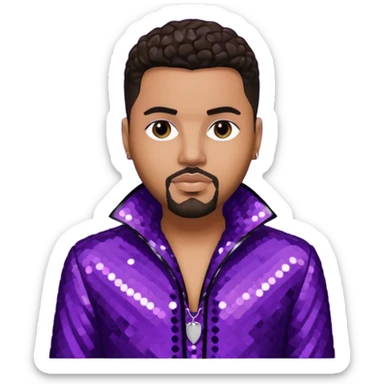 Al B. Sure, R&B Singer with dark brown hair, dark purple sequin outfit sticker