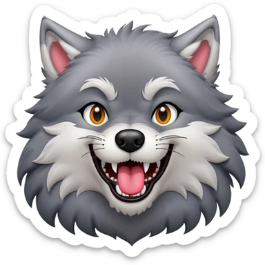 alpha wolf making silly face sticker