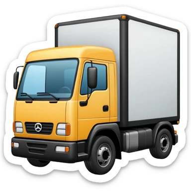 make a shipping truck emoji no colors just black outline of it and white background sticker