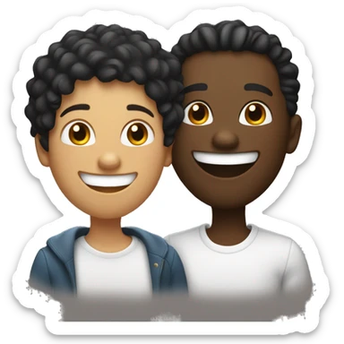 Two best friends, laughing, one black, one white  sticker