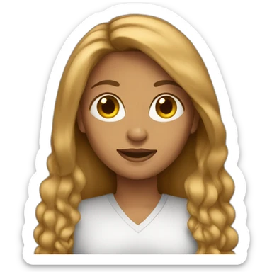 woman tan skin long hair on laptop sticker