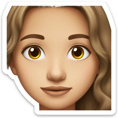 Pretty girl brown hair hazel eyes sticker