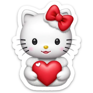 hello kitty with heart sticker