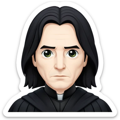Severus Snape with long black hair and black robes sticker