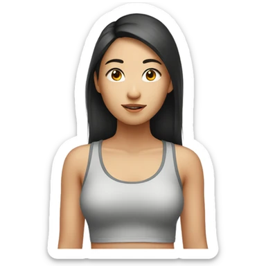 asian girl with tanktop sticker