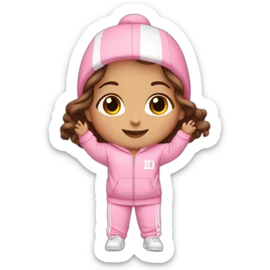 dancing-brown-haired-white-girl-pink-oversize-tracksuit sticker
