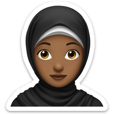 Muslim girl wearing black hijab sticker