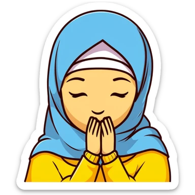 yellow emoji face with a hijab, facepalming gesture sticker