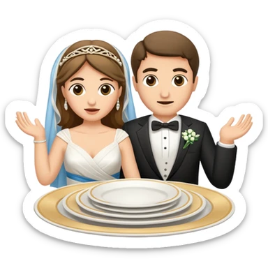greek wedding breaking plates sticker