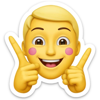 Classic emoji holding two fingers he just kissed into the air sticker