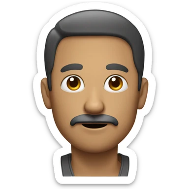 Man with thin Mustache , Right hand sticker