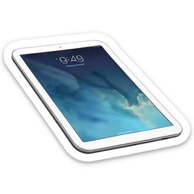 digital tablet  hovering above a smooth vector curve sticker