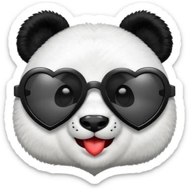 Panda with heart shades glasses sticker