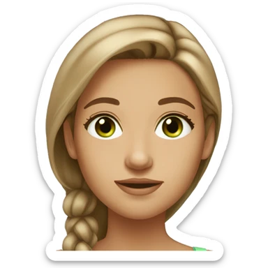 stunning tan girl light brown hair green eyes sticker