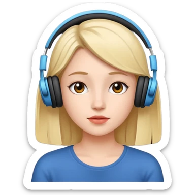 girl listening to music sticker