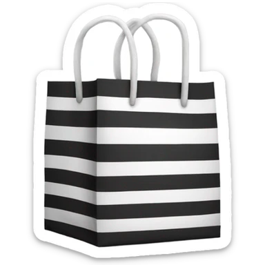 Shopping bag with black and white stripes sticker
