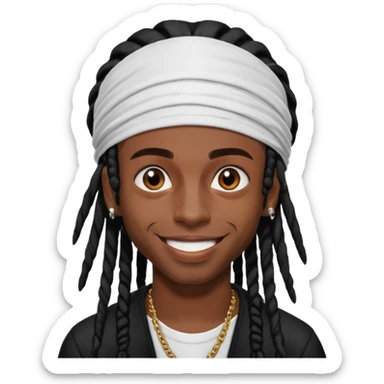 playboi carti vamp with durag and  dreads sticker