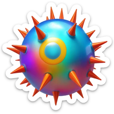 a "new" emoji like a spikey bubble in a circulator advertisement run the 90s sticker